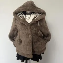 フェアリーグランジ y2k 海外ガール 森ガール ボア ポンポン付 アウター