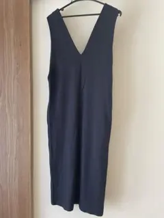 ADAM ET ROPE' カルゼジャージー Vネック ジャンパースカート 38