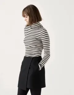 メリノリブタートルネックセーター　ユニクロ　ボーダー