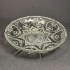 K870⭐︎鉛ガラス 輪花 プレート 大正期 21cm 中皿サイズ