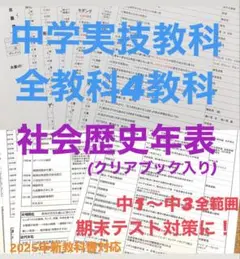 中学　実技教科全教科4教科6科目　内容まで詳しく分かる歴史年表　セット