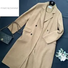 ピンキーアンドダイアン ウール ロングコート キャメル ブラウン サイズ38