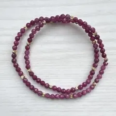 ルビー　2連ブレスレット