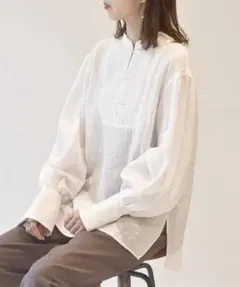 w closet チャイナ風ボリューム袖プルオーバー