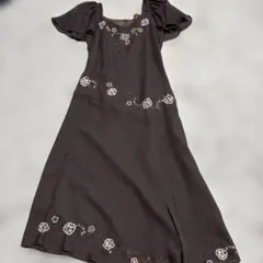 OTTOオットービーズ刺繍シフォンアシメワンピースMのサムネイル