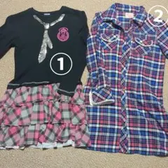 UNIQLO　ガールズフランネル 、TKSAPKID ワンピース２枚組