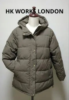 しまむらHK WORKS LONDONフード付き中綿ブルゾンジャケットMブラウン