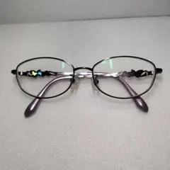 HANAE MORI パープル メタルフレーム オーバルメガネ
