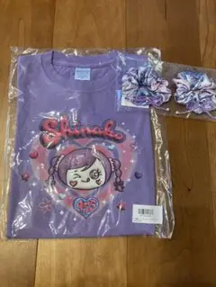 新品未使用　しなこちゃん　120cm パープル Tシャツ シュシュセット