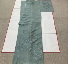 スワトウ刺繍 絽の色無地 正絹 ミントグリーン 夏物 - メルカリ