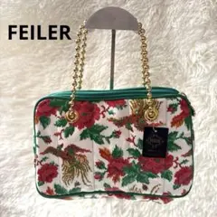 タグ付き FEILER フェイラー 花鳥柄 ハンドバッグ ヴィンテージ