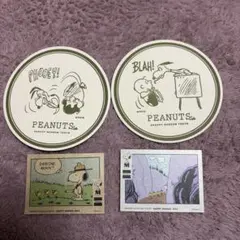スヌーピー ミュージアム　カフェコースター＆ステッカー　4点セット