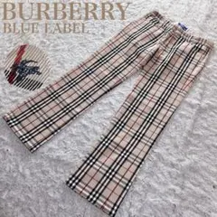 バーバリー ロンドン ブルーレーベル 良品 ノバチェック パンツ 美シルエット