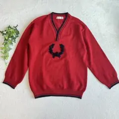 c1103『ニコルクラブ』ウール100% ポイント刺繍 ニットセーター ゆったりのサムネイル