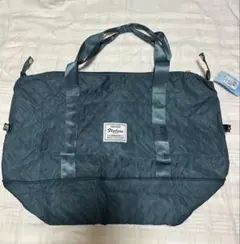 拡張機能付きボストンバッグブルー 大容量 旅行用バッグ ストラップ