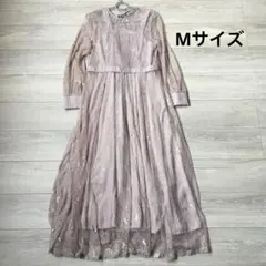 パーティドレス　結婚式　レイヤードドレス　オケージョンドレス　M レース