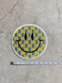 アイロンワッペン☆チェック　スマイル　ニコちゃん
