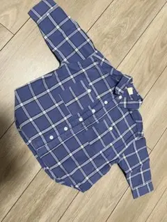 美品⭐︎プティマイン＊ネイビー チェック柄 シャツ 90㎝