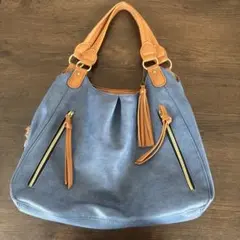 2wayタイプ キャンバス トートバッグ ショルダーバッグ ネイビー