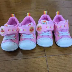 【双子】アンパンマン ピンク ベルト付きスニーカー　13.0cm