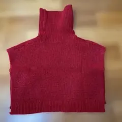 Zena 赤 ニットベスト フリーサイズ