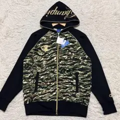 ✨新品✨ Champion スウェットパーカー フルジップパーカー 迷彩 金 M