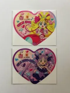 キミとアイドルプリキュア かっぱ寿司 コラボ　ハートクリアコースター　2枚セット