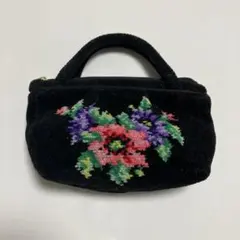 FEILER 花柄 黒ポーチ
