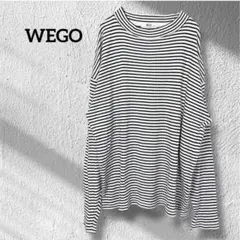 WEGO ウィゴー ボーダー ロングTシャツ ロンT 【Mサイズ】 モックネック