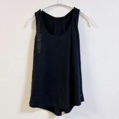 美品【M】黒 タンクトップ 薄手レディース トップス ブラック