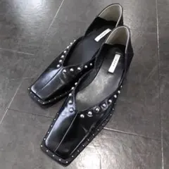 【極美品 Ameri】STUDS WOOD HEEL BABOOSH Lサイズのサムネイル