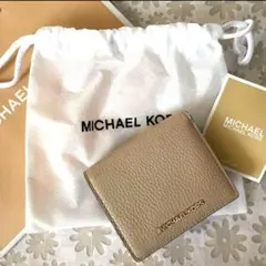 新品未使用　マイケルコース　折り財布 カードケース ベージュ ②
