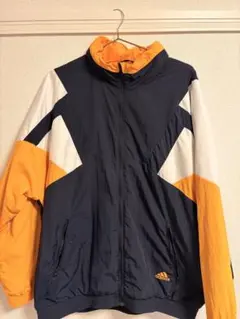 adidas ナイロンジャケット ネイビー オレンジ