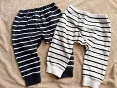 ストライプ柄 ベビー パンツ 70-80cm 2枚セット