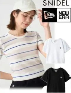 【新品】SNIDEL ニューエラコラボ　ストライプボーダー半袖Tシャツのサムネイル
