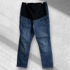 無印良品　マタニティパンツ　デニムパンツ　ストレッチ　スキニー　ウエストゴム　L