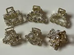 【新品】６個セット　ミニヘアクリップ　ヘアアクセサリー　キラキラ　ゴールド　韓国