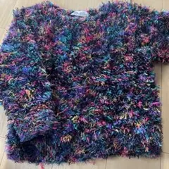 WHITE STANDARD マルチカラー オーバーサイズセーター 短丈