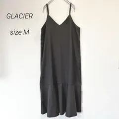 グラシア GLACIER 茶色 マーメイドロングワンピ 春 重ね着 体型カバー