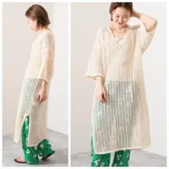 未使用 スローブ イエナ 5G メッシュ ニット ワンピース 定価15400円