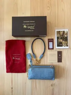 【未使用品】LEATHERJEWELS 長財布　クロコ　ブルーのサムネイル