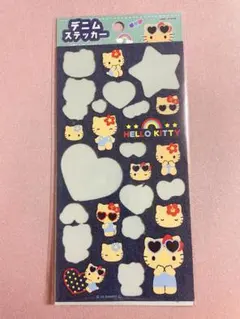 【お値打ち品】日焼けキティ　デニムステッカー　正規品　サンリオ　カミオジャパン