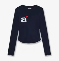 韓国aeae エーイーエーイー　長袖　Tシャツ　ネイビー