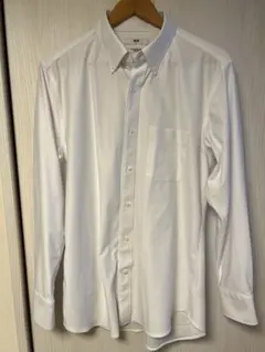 【美品】ユニクロスーパーノンアイロンジャージースリムシャツ長袖XL 白