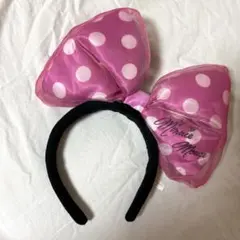 ディズニー ミニーマウス 水玉リボンカチューシャ デカリボン