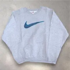 USA製 90s NIKE ビッグスウッシュ パーカー M グレー フーディー