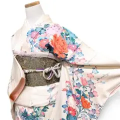 振袖　京加賀友禅　牡丹　梅　菊　晴れの日　成人式　着物　124b d ms