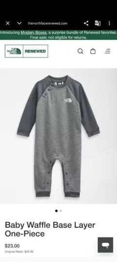 THE NORTH FACE グレー ロンパース 6-12M