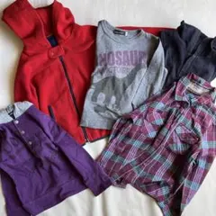 〈まとめ売り〉長袖 Tシャツ パーカー 5点 100