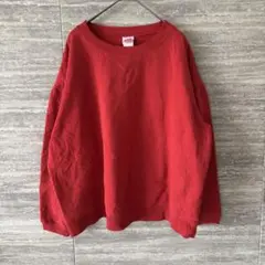 00s〜GILDAN 無地 ロンT 5XL 超ビックサイズ 赤 古着 - メルカリ